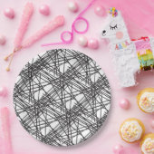 Ontwerp van het nesteffect van de zwarte lijn papieren bordje (Feest)