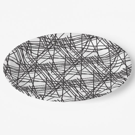Ontwerp van het nesteffect van de zwarte lijn papieren bordje (Gekanteld)