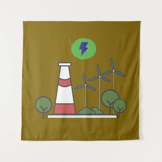 Ontwerp van het nucleaire plant wandkleed (Voorkant)