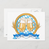 Ontwerp van het Oktoberfest-label met bierbril Briefkaart (Voorkant / Achterkant)