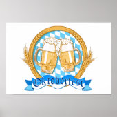 Ontwerp van het Oktoberfest-label met bierbril Poster (Voorkant)