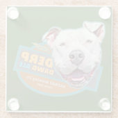 Ontwerp van het onderzetter-/uitlooplabel voor hon glazen onderzetter (Achterkant)