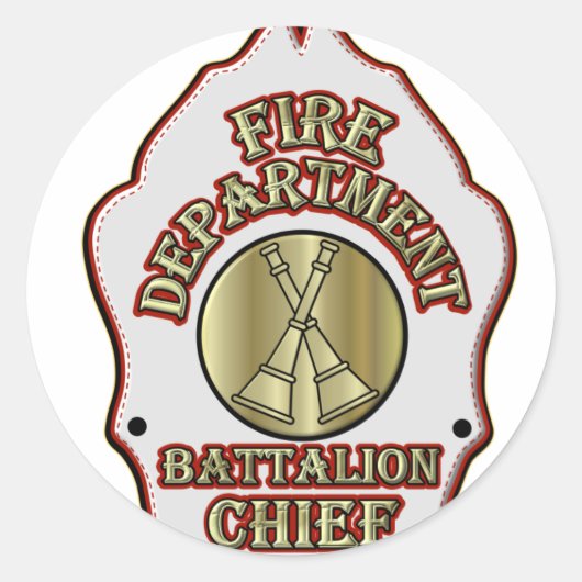 Ontwerp van het opperschild van het brandweerbatal ronde sticker (Voorkant)