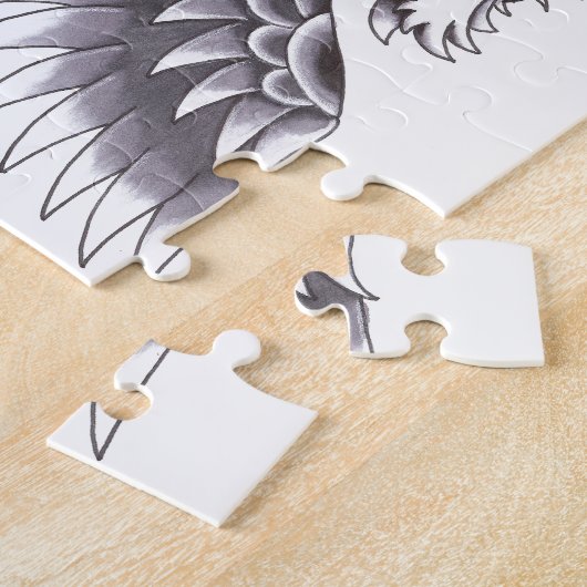 Ontwerp van het oude Tattoo van de School Owl Legpuzzel (Zijkant)