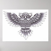 Ontwerp van het oude Tattoo van de School Owl Poster (Voorkant)