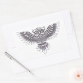 Ontwerp van het oude Tattoo van de School Owl Rechthoekige Sticker (Envelop)
