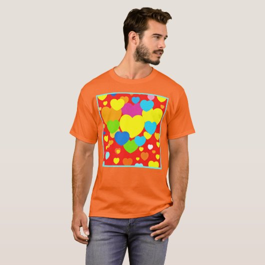 Ontwerp van het patroon van het hart t-shirt (Voorkant volledig)