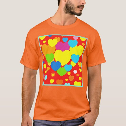 Ontwerp van het patroon van het hart t-shirt (Voorkant)