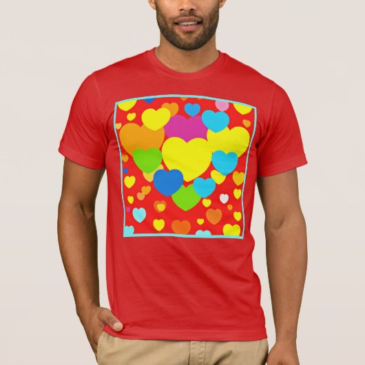 Ontwerp van het patroon van het hart t-shirt (Voorkant)