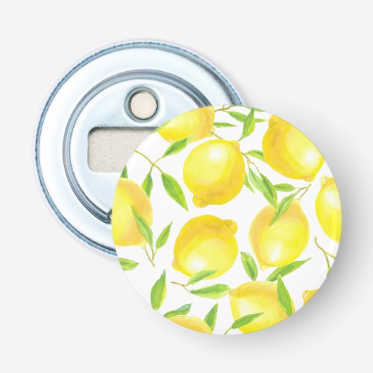 Ontwerp van het patroon van lemmetjes en bladeren button flesopener (Voorkant)