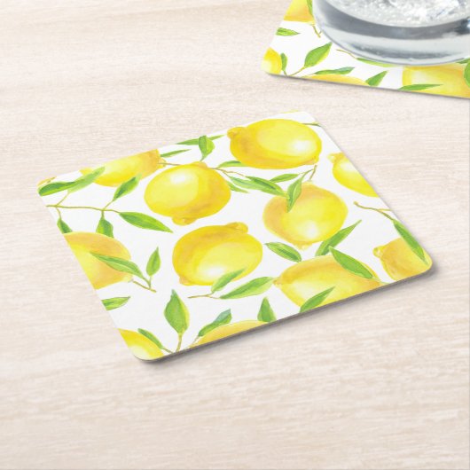 Ontwerp van het patroon van lemmetjes en bladeren kartonnen onderzetters (Schuin)