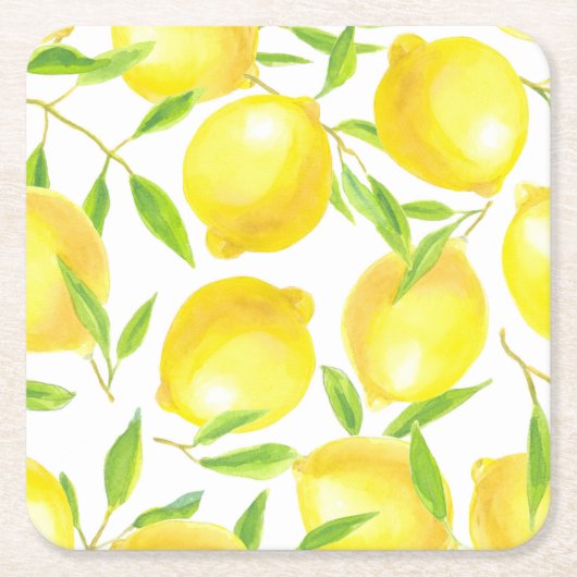 Ontwerp van het patroon van lemmetjes en bladeren kartonnen onderzetters (Voorkant)