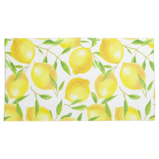 Ontwerp van het patroon van lemmetjes en bladeren kussensloop (Voorkant-Rechts)