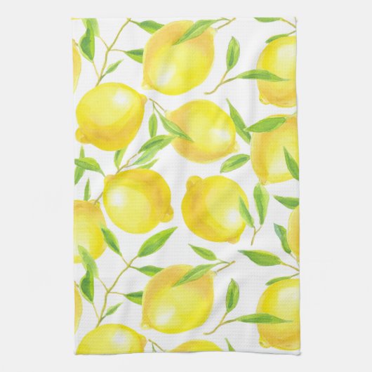 Ontwerp van het patroon van lemmetjes en bladeren theedoek (Verticaal)