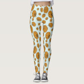 Ontwerp van het pompoenoppervlak op aqua-achtergro leggings (Voorkant)