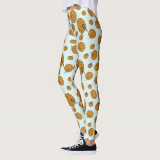 Ontwerp van het pompoenoppervlak op aqua-achtergro leggings