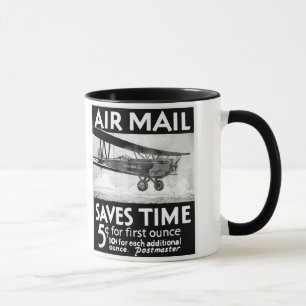 ontwerp van het Poster van Air Mail met bi-Plant Mok