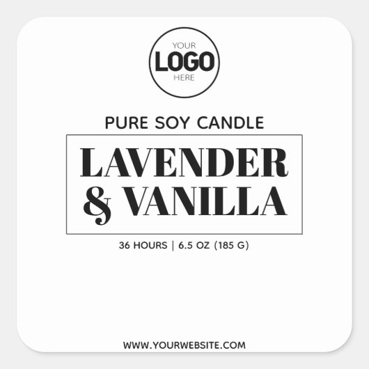 Ontwerp van het productlabel Soy Candle Vierkante Sticker (Voorkant)