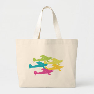 ontwerp van het proefvlak van Punk vliegtuigen Grote Tote Bag