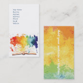 Ontwerp van het regenboogboek Visitekaartje (Voorkant / Achterkant)