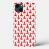 Ontwerp van het rode kerstboompatroon Case-Mate iPhone case (Achterkant)