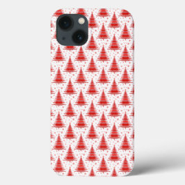Ontwerp van het rode kerstboompatroon Case-Mate iPhone case