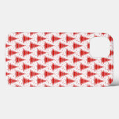 Ontwerp van het rode kerstboompatroon Case-Mate iPhone case (Achterkant (horizontaal))