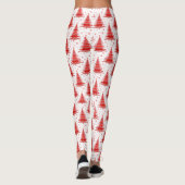 Ontwerp van het rode kerstboompatroon leggings (Achterkant)