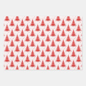 Ontwerp van het rode roze blauw kerstboommodel inpakpapier vel (Voorkant)