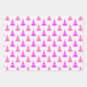 Ontwerp van het rode roze blauw kerstboommodel inpakpapier vel (Voorkant 2)