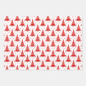 Ontwerp van het rode roze blauw kerstboommodel inpakpapier vel (Voorkant)