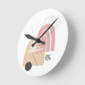 Ontwerp van het roze regenboogpatroon ronde klok (Hoek)