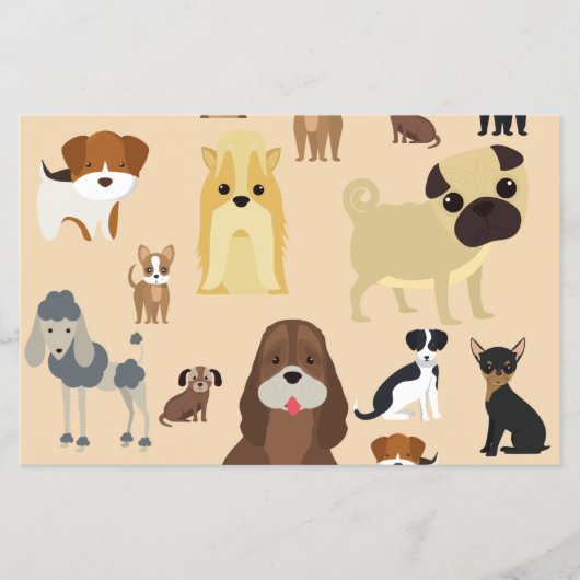 ontwerp van het schattige hondenpatroon voor honde flyer (Voorkant)