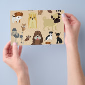 ontwerp van het schattige hondenpatroon voor honde flyer (Hand)