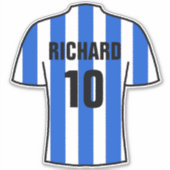 Ontwerp van het shirt van het football in Blauw &  Sticker (Voorkant)