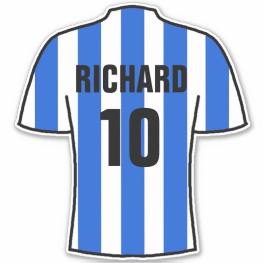 Ontwerp van het shirt van het football in Blauw &  Sticker (Voorkant)