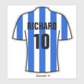 Ontwerp van het shirt van het football in Blauw &  Sticker (Vel)