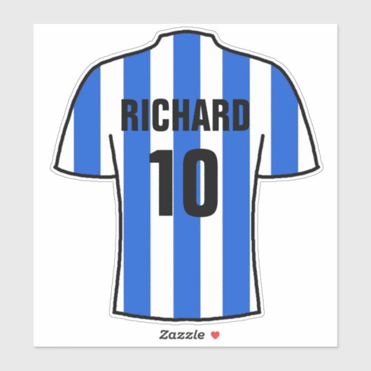 Ontwerp van het shirt van het football in Blauw &  Sticker (Vel)