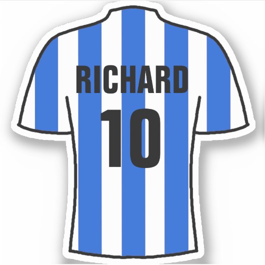 Ontwerp van het shirt van het football in Blauwe & Sticker (Voorkant)