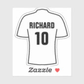 Ontwerp van het shirt van het football in Wit Sticker (Vel)
