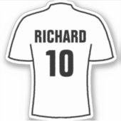 Ontwerp van het shirt van het football in Wit Sticker (Voorkant)