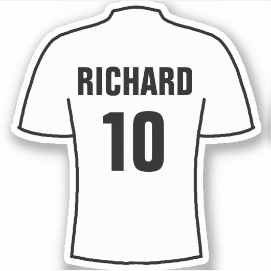 Ontwerp van het shirt van het football in Wit Sticker (Voorkant)