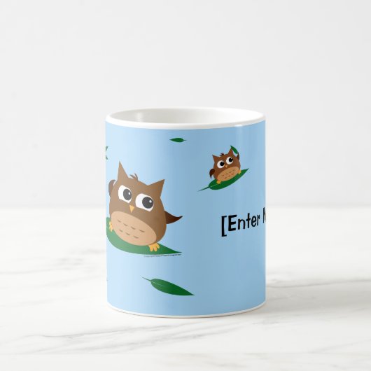 Ontwerp van het Surf Owl Leaf - Gepersonaliseerde Koffiemok (Center)