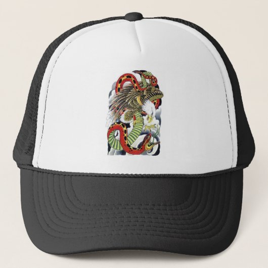 Ontwerp van het tattoo Eagle & Snake Trucker Pet (Voorkant)