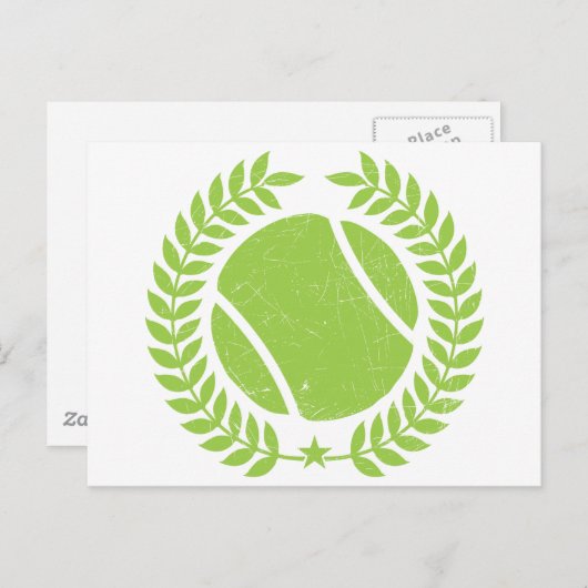  ontwerp van het Tennis Ball- en tennisteam Briefkaart (Voorkant / Achterkant)