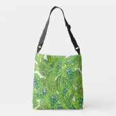 Ontwerp van het tropische blad van de waterverf crossbody tas (Achterkant)