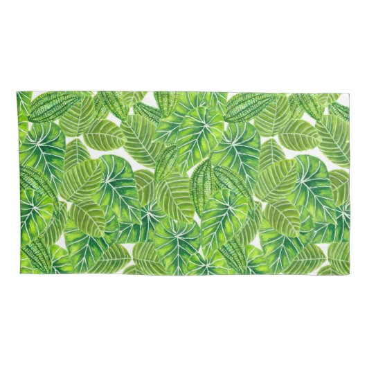 Ontwerp van het tropische blad van de waterverf kussensloop (Achterkant-Rechts)