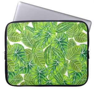 Ontwerp van het tropische blad van de waterverf laptop sleeve