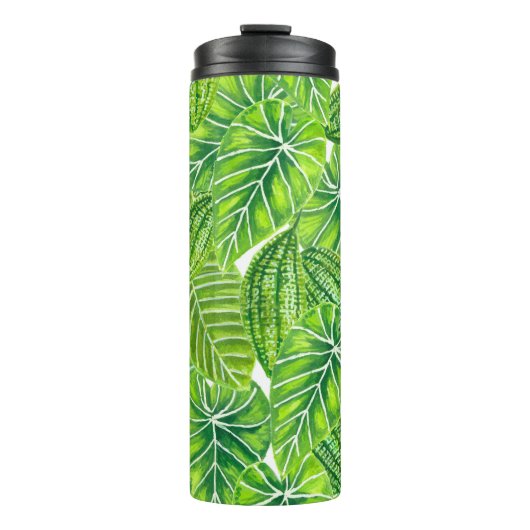 Ontwerp van het tropische blad van de waterverf thermosbeker (Voorkant)