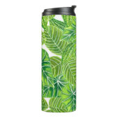 Ontwerp van het tropische blad van de waterverf thermosbeker (Gedraaid links)